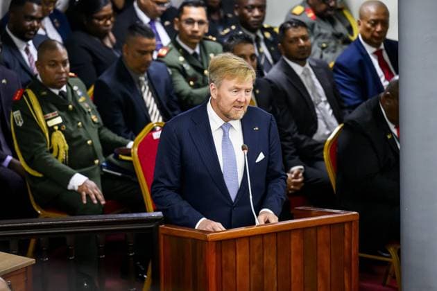 Paramaribo, The Netherlands, 2025-12-01 12:04:51 PARAMARIBO, December 1, 2025, The National Assembly. King Willem-Alexander and Queen Maxima are paying a state visit to the Republic of Suriname at the invitation of President Jennifer Geerlings-Simons. The National Assembly (DNA) is the parliament of Suriname. It has 51 seats and a single chamber, exercising legislative, administrative, and supervisory powers. PHOTO: NLBeeld Patrick van Emst Credit: NL Beeld Patrick van Emst  Copyright: xx x