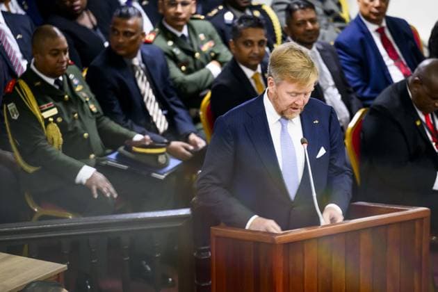 Paramaribo, The Netherlands, 2025-12-01 12:04:28 PARAMARIBO, December 1, 2025, The National Assembly. King Willem-Alexander and Queen Maxima are paying a state visit to the Republic of Suriname at the invitation of President Jennifer Geerlings-Simons. The National Assembly (DNA) is the parliament of Suriname. It has 51 seats and a single chamber, exercising legislative, administrative, and supervisory powers. PHOTO: NLBeeld Patrick van Emst Credit: NL Beeld Patrick van Emst  Copyright: xx x