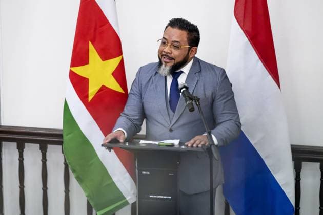 Paramaribo, The Netherlands, 2025-12-01 12:24:29 PARAMARIBO, December 1, 2025, The National Assembly. King Willem-Alexander and Queen Maxima are paying a state visit to the Republic of Suriname at the invitation of President Jennifer Geerlings-Simons. The National Assembly (DNA) is the parliament of Suriname. It has 51 seats and a single chamber, exercising legislative, administrative, and supervisory powers. PHOTO: NLBeeld Patrick van Emst. Pictured: Bronto Somohardjo Credit: NL Beeld Patrick van Emst  Copyright: xx x