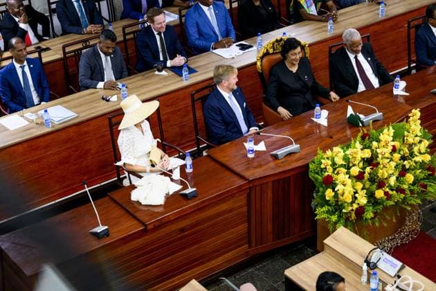Paramaribo, The Netherlands, 2025-12-01 12:24:39 PARAMARIBO, December 1, 2025, The National Assembly. King Willem-Alexander and Queen Maxima are paying a state visit to the Republic of Suriname at the invitation of President Jennifer Geerlings-Simons. The National Assembly (DNA) is the parliament of Suriname. It has 51 seats and a single chamber, exercising legislative, administrative, and supervisory powers. PHOTO: NLBeeld Patrick van Emst Credit: NL Beeld Patrick van Emst  Copyright: xx x
