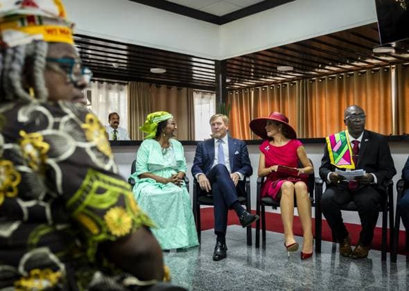PARAMARIBO King Willem-Alexander and Queen Maxima will speak with representatives of descendants of enslaved people and indigenous communities in Suriname about the past and the future. The royal couple was on a three-day state visit to Suriname at the invitation of President Jennifer Geerlings-Simons. ANP POOL REMKO DE WAAL netherlands out - belgium out  Copyright: xx x543610945x originalFilename: 543610945.jpg