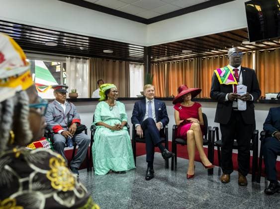 PARAMARIBO King Willem-Alexander and Queen Maxima will speak with representatives of descendants of enslaved people and indigenous communities in Suriname about the past and the future. The royal couple was on a three-day state visit to Suriname at the invitation of President Jennifer Geerlings-Simons. ANP POOL REMKO DE WAAL netherlands out - belgium out  Copyright: xx x543610971x originalFilename: 543610971.jpg