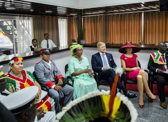 PARAMARIBO King Willem-Alexander and Queen Maxima will speak with representatives of descendants of enslaved people and indigenous communities in Suriname about the past and the future. The royal couple was on a three-day state visit to Suriname at the invitation of President Jennifer Geerlings-Simons. ANP POOL REMKO DE WAAL netherlands out - belgium out  Copyright: xx x543610979x originalFilename: 543610979.jpg