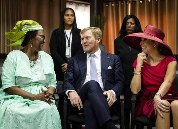 PARAMARIBO King Willem-Alexander and Queen Maxima will speak with representatives of descendants of enslaved people and indigenous communities in Suriname about the past and the future. The royal couple was on a three-day state visit to Suriname at the invitation of President Jennifer Geerlings-Simons. ANP POOL REMKO DE WAAL netherlands out - belgium out  Copyright: xx x543612506x originalFilename: 543612506.jpg