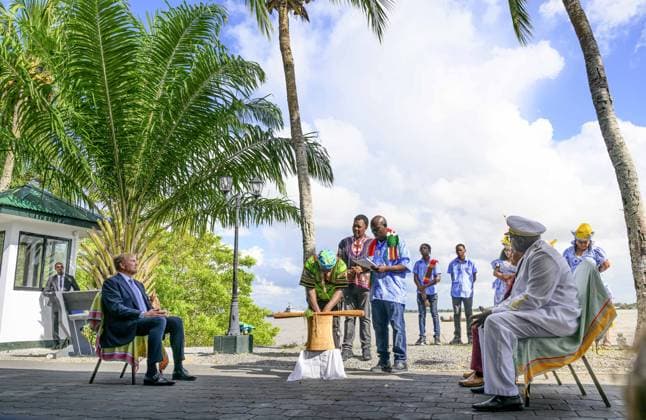 Paramaribo, The Netherlands, 2025-12-01 15:32:32 PARAMARIBO, December 1, 2025. King Willem-Alexander and Queen Maxima are paying a state visit to the Republic of Suriname at the invitation of President Jennifer Geerlings-Simons. King Willem-Alexander and Queen Maxima will speak with representatives of descendants of enslaved people and indigenous communities in Suriname about the past and the future. PHOTO: NLBeeld Patrick van Emst Credit: NL Beeld Patrick van Emst  Copyright: xx x