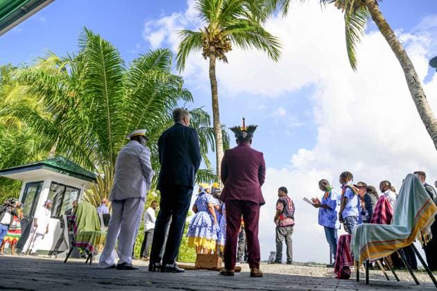Paramaribo, The Netherlands, 2025-12-01 15:40:17 PARAMARIBO, December 1, 2025. King Willem-Alexander and Queen Maxima are paying a state visit to the Republic of Suriname at the invitation of President Jennifer Geerlings-Simons. King Willem-Alexander and Queen Maxima will speak with representatives of descendants of enslaved people and indigenous communities in Suriname about the past and the future. PHOTO: NLBeeld Patrick van Emst Credit: NL Beeld Patrick van Emst  Copyright: xx x