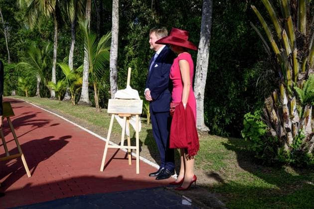 Paramaribo, The Netherlands, 2025-12-01 16:48:10 PARAMARIBO, December 1, 2025. King Willem-Alexander and Queen Maxima are paying a state visit to the Republic of Suriname at the invitation of President Jennifer Geerlings-Simons. King Willem-Alexander and Queen Maxima will speak with representatives of descendants of enslaved people and indigenous communities in Suriname about the past and the future. PHOTO: NLBeeld Patrick van Emst Credit: NL Beeld Patrick van Emst  Copyright: xx x