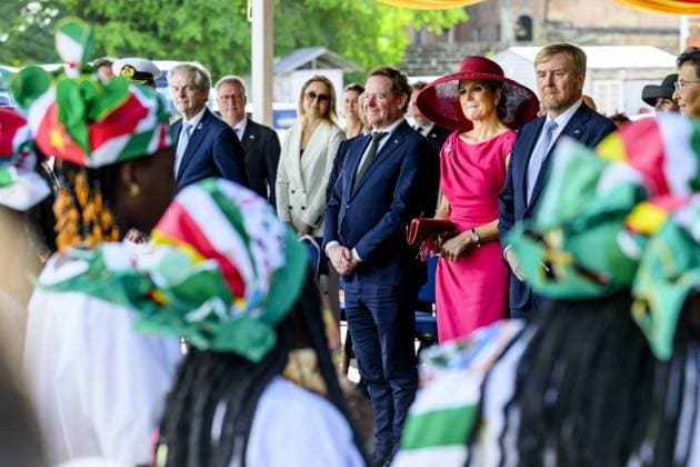 Paramaribo, The Netherlands, 2025-12-01 15:12:11 PARAMARIBO, December 1, 2025. King Willem-Alexander and Queen Maxima are paying a state visit to the Republic of Suriname at the invitation of President Jennifer Geerlings-Simons. King Willem-Alexander and Queen Maxima will speak with representatives of descendants of enslaved people and indigenous communities in Suriname about the past and the future. PHOTO: NLBeeld Patrick van Emst Credit: NL Beeld Patrick van Emst  Copyright: xx x