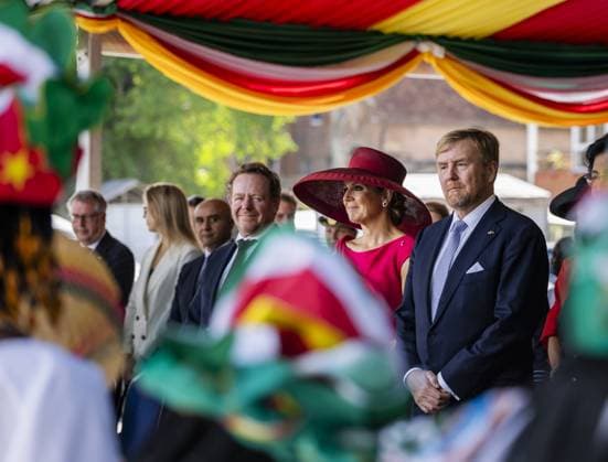 PARAMARIBO - Queen Maxima and King Willem-Alexander before a meeting with representatives of descendants of enslaved people and indigenous communities in Suriname about the past and the future. The royal couple were on a three-day state visit to Suriname at the invitation of President Jennifer Geerlings-Simons. ANP REMKO DE WAAL netherlands out - belgium out  Copyright: xx x543613356x originalFilename: 543613356.jpg