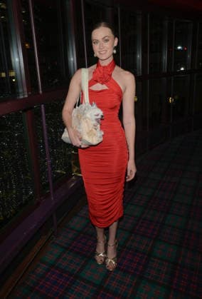 Boisdale Cigar Awards 2025, Boisdale of Canary Wharf, London 01-12-2025 Sian Osborne with their pet Chihuahua seen at the Boisdale Cigar Awards 2025, Boisdale of Canary Wharf, London 01-12-2025, Credit:Jules Annan Avalon  Copyright: xJulesxAnnanx xAvalonx 1055877160