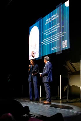 PEOPLE: Gala Fondation Recherche Alzheimer - Lyon - 02 12 2025 Florine Perri et Michel Garcia lors du Gala 2025 de la Fondation Recherche Alzheimer Ã Lyon le 01 12 2025. Photo Sandrine Thesillat PsNewZ  Copyright: xSandrinexTHESILLATx
