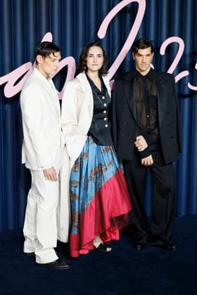 British Fashion Awards Gala Nigth - Red carpet LONDON, UK - DECEMBER 01: Filippo Ficarelli, Berta De Pablos Barbier, Francesco Terzo poses at the photocall of British Fashion Awards held at Royal Albert Hall, on December 01st 2025 in London, Great Britain. Photo Marco Piovanotto Abacapress.com  Copyright: xPiovanottoxMarco ABACAx