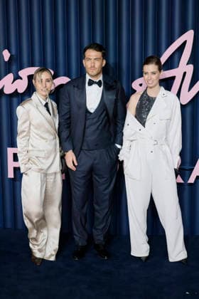 British Fashion Awards Gala Nigth - Red carpet LONDON, UK - DECEMBER 01: Camilla Cucinelli, Riccardo Stefanelli, Carolina Cucinelli poses at the photocall of British Fashion Awards held at Royal Albert Hall, on December 01st 2025 in London, Great Britain. Photo Marco Piovanotto Abacapress.com  Copyright: xPiovanottoxMarco ABACAx