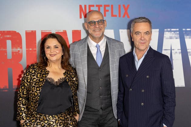 Harlan Coben’s Run Away launch event in London, UK - 01 Dec 2025 (L-R), Ruth Jones, Harlan Coben and James Nesbitt attend Harlan Coben’s Run Away launch event, at the BFI Southbank in London. London United Kingdom Copyright: xPhilxLewisx xSOPAxImagesx JonesCobenNesbitt_RunAway-5231