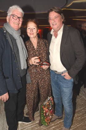 Thomas M Stein Music Manager Birgit Wolff Faltermeyer PR Georg Dingler Radio Gong Gf a D Muenchen 01 12 2025 Hotel Vierjahreszeiten Kempinski Book Presentation of Fritz Egner Presenter My Life Between Rhythm and Blues in Munich Photo Muenchen