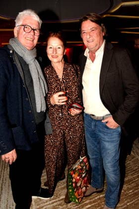 Thomas M Stein Music Manager Birgit Wolff Faltermeyer PR Georg Dingler Radio Gong Gf a D Muenchen 01 12 2025 Hotel Vierjahreszeiten Kempinski Book Presentation of Fritz Egner Presenter My Life Between Rhythm and Blues in Munich Photo Muenchen