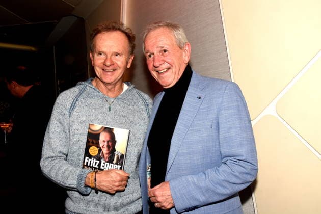 Willy Astor Cabaret artist Fritz Egner Presenter Author Munich 01 12 2025 Hotel Vierjahreszeiten Kempinski Book Presentation of Fritz Egner Presenter My Life Between Rhythm and Blues in Munich Munich