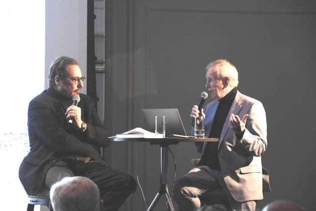 Alexander Gernandt Music Expert Bravo Chef a D, Fritz Egner Presenter Author Muenchen 01 12 2025 Hotel Vierjahreszeiten Kempinski Book Presentation of Fritz Egner Presenter My Life Between Rhythm and Blues in Munich Photo Muenchen