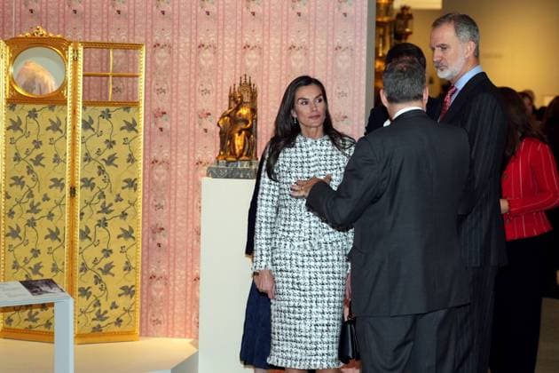 King Felipe VI and Queen Letizia attend the opening of the exhibition on Her Majesty Queen Victoria Eugenie in Madrid, Tuesday, December 2, 2025 Cordon Press 