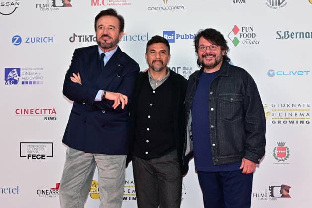 Sorrento (Na) 02 12 2025 Professional Cinema Days In the photo: Cristian De Sica, Eros Puglielli, Lillo Petrolo  Copyright: xRobertoxJandolix xipa-agency.netx xRobertoxJandolix IPA_Agency_IPA68632149
