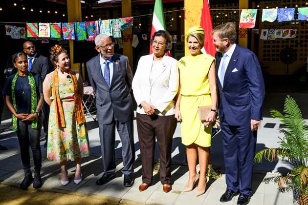Paramaribo, The Netherlands, 2025-12-02 09:32:52 PARAMARIBO, December 2, 2025, Villa Zapakara. King Willem-Alexander and Queen Maxima are paying a state visit to the Republic of Suriname at the invitation of President Jennifer Geerlings-Simons. King Willem-Alexander and Queen Maxima are visiting Villa Zapakara, a foundation focused on young people and their development through art, culture, and education. PHOTO: NLBeeld Patrick van Emst Credit: NL Beeld Patrick van Emst  Copyright: xx x