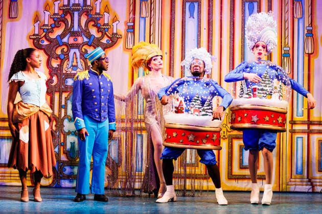 Siobhan James as Cinderella, Nicholas McLean as Buttons, Alexandra Waite-Roberts as Oblivia, the Wicked Stepmother and George Heyworth and Kat B as the Ugly Sisters Nausea and Flatula in the Cinderella Panto at the Hackney Empire in London on 2 December 2 Siobhan James as Cinderella, Nicholas McLean as Buttons, Alexandra Waite-Roberts as Oblivia, the Wicked Stepmother and George Heyworth and Kat B as the Ugly Sisters Nausea and Flatula in the Cinderella Panto at the Hackney Empire in London on 2 December 2025, Credit:Manuela Langotsch Avalon United Kingdom, London, Hackney Empire  Copyright: xManuelaxLangotschx xAvalonx 1056049553