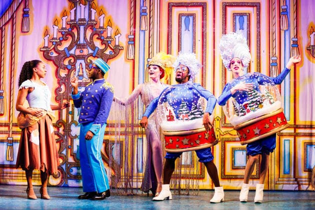 Siobhan James as Cinderella, Nicholas McLean as Buttons, Alexandra Waite-Roberts as Oblivia, the Wicked Stepmother and George Heyworth and Kat B as the Ugly Sisters Nausea and Flatula in the Cinderella Panto at the Hackney Empire in London on 2 December 2 Siobhan James as Cinderella, Nicholas McLean as Buttons, Alexandra Waite-Roberts as Oblivia, the Wicked Stepmother and George Heyworth and Kat B as the Ugly Sisters Nausea and Flatula in the Cinderella Panto at the Hackney Empire in London on 2 December 2025, Credit:Manuela Langotsch Avalon United Kingdom, London, Hackney Empire  Copyright: xManuelaxLangotschx xAvalonx 1056049674