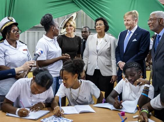 Paramaribo, The Netherlands, 2025-12-02 13:26:56 PARAMARIBO, December 2, 2025, Latour Community Work Foundation. King Willem-Alexander and Queen Maxima are paying a state visit to the Republic of Suriname at the invitation of President Jennifer Geerlings-Simons. The Royal Couple will visit the community center of the Latour Community Work Foundation (Stibula) in the densely populated Latour neighborhood. PHOTO: NLBeeld POOL Remko de Waal Credit: NL Beeld Patrick van Emst  Copyright: xx x