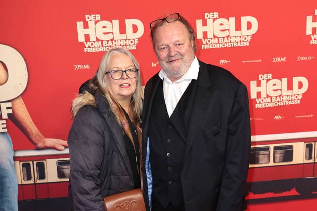 Manuela Stehr and Stefan Arndt at the öDer Held vom Bahnhof Friedrichstrasse cinema premiere on 2 12 2025 at the Delphi Filmpalast in Berlin Der Held vom Bahnhof Friedrichstrasse film premiere in Berlin