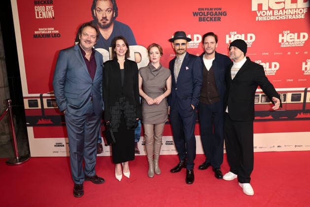 Charly Huebner, Christiane Paul, Leonie Benesch, Leon Ullrich, Daniel Bruehl and Juergen Vogel at the public The Hero of Friedrichstrasse Station cinema premiere on 2 12 2025 at the Delphi Filmpalast in Berlin The Hero of Friedrichstrasse Station film premiere in Berlin
