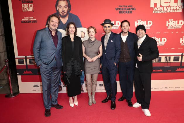 Charly Huebner, Christiane Paul, Leonie Benesch, Leon Ullrich, Daniel Bruehl and Juergen Vogel at the public The Hero of Friedrichstrasse Station cinema premiere on 2 12 2025 at the Delphi Filmpalast in Berlin The Hero of Friedrichstrasse Station film premiere in Berlin