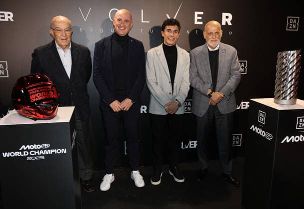 Marc Márquez presents Volver , the documentary that traces his path to his ninth world title Carmelo Ezpeleta, Marc Márquez and Javier Tebas during the preview of Volver , on December 2, 2025, in Madrid Spain The new original documentary from DAZN collects, as never before told, the path of Marc Márquez to return to the top of motorcycling and conquer his ninth world title An intimate and powerful story in which great icons of Spanish sport as Rafa Nadal, Fernando Alonso, Pau Gasol, Andres Iniesta and Alexia Putellas, analyze from their own experience what it means to fall, resist and return to the top, Fernando Alonso, Pau Gasol, Andrés Iniesta and Alexia Putellas, analyze from their own experience what it means to fall, resist and return Copyright: xJosà xRuizx 7143495
