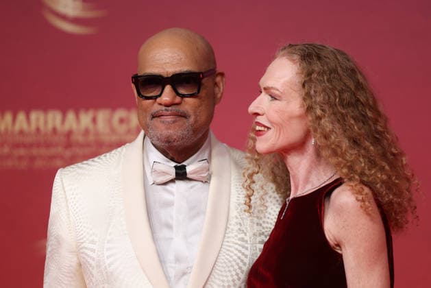 Laurence Fishburne and Bronwyn Dannenfelser attend the red carpet during day Five of the 22nd Marrakech International Film Festival Marrakech, Morocco 01 12 2025 451202 2025 12 02 MARRAKECH Morocco  Copyright: xRomualdxMeigneuxx xStarfacex STAR_451202_125