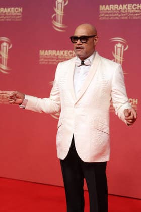 Laurence Fishburne and Bronwyn Dannenfelser attend the red carpet during day Five of the 22nd Marrakech International Film Festival Marrakech, Morocco 01 12 2025 451202 2025 12 02 MARRAKECH Morocco  Copyright: xRomualdxMeigneuxx xStarfacex STAR_451202_132