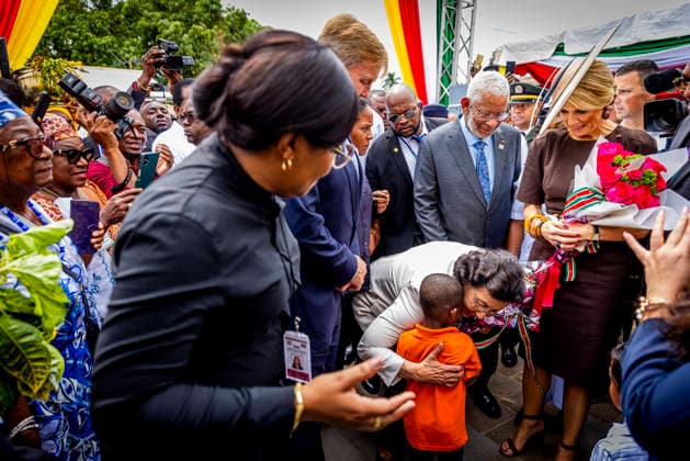 02-12-2025 Factory King Willem-Alexander and Queen Maxima visited the Fernandes bottling plant and the Latour Community Work Foundation on the 2nd day of the 3 day statevisit to Suriname. Â  Copyright: xPPEx