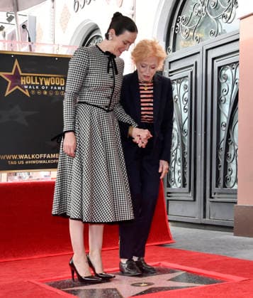 Actress Sarah Paulson (L) is joined by her partner Holland Taylor during an unveiling ceremony honoring her with the 2,829th star on the Hollywood Walk of Fame in Los Angeles on Tuesday, December 2, 2025.  LAP2025120211 JIMxRUYMEN