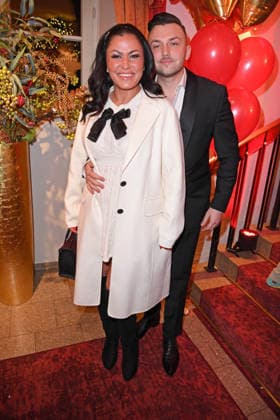 Jasmin Herren with boyfriend Philipp Bender KATY™S X MAS WONDERLAND by Kate Merlan at the Wolkenburg event location in Cologne on 02 12 2025
