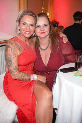 Annika Kaersten Hoenig with friend Sarah KATY™S X MAS WONDERLAND by Kate Merlan at the Wolkenburg event location in Cologne on 02 12 2025