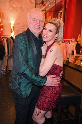 Janina Korn with friend Roland Heitz KATY™S X MAS WONDERLAND by Kate Merlan at the Wolkenburg event location in Cologne on 02 12 2025