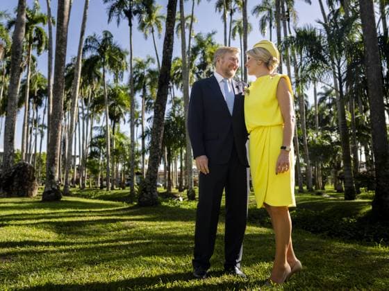 PARAMARIBO - King Willem-Alexander and Queen Maxima pose for the press in a palm grove. The royal couple was on a three-day state visit to Suriname. ANP REMKO DE WAAL netherlands out - belgium out  Copyright: xx x543721933x originalFilename: 543721933.jpg