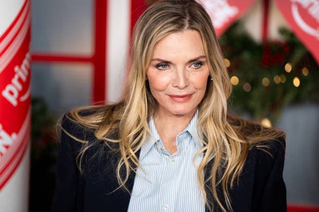 Michelle Pfeiffer arrives for the Oh. What. Fun. movie premiere on Tuesday, Dec. 2, 2025. The movie starring Pfeiffer will be available for streaming on Amazon Prime starting December 3.  NYP20251202908 ANGELINAxKATSANIS