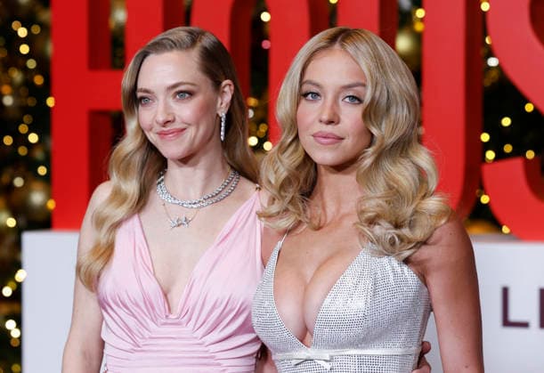 Sydney Sweeney and Amanda Seyfried arrive on the red carpet for Lionsgate The Housemaid New York screening at 787 Seventh Ave on Tuesday, December 2, 2025 in New York City.  NYP20251202201 JOHNxANGELILLO