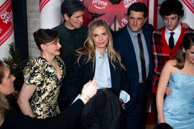 Michelle Pfeiffer and some of the cast and crew of the Oh. What. Fun. movie arrive for the film s premiere on Tuesday, Dec. 2, 2025. The movie will be available for streaming on Amazon Prime starting December 3.  NYP20251202917 ANGELINAxKATSANIS