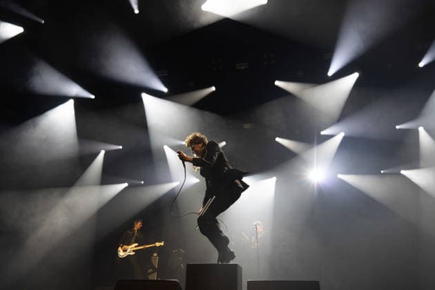 December 2, 2025, Frankfurt, Hesse, Germany: Lead singer Pelle Almqvist of the Swedish garage rock band The Hives performs during their concert in Frankfurt, Germany. Frankfurt Germany - ZUMAb332 20251202_zip_b332_004 Copyright: xMatiasxBasualdox