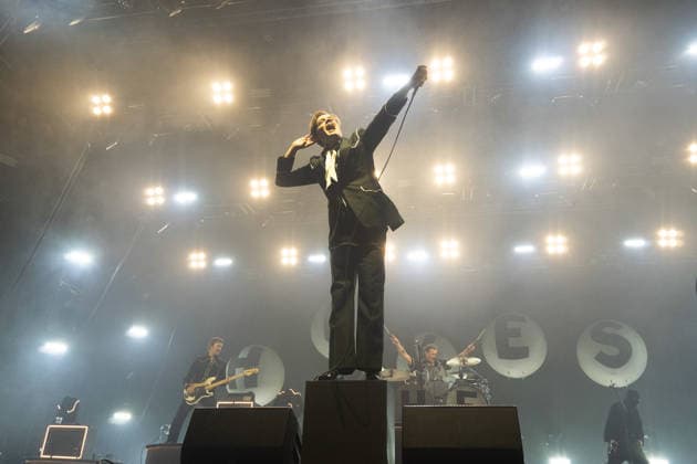 December 2, 2025, Frankfurt, Hesse, Germany: Lead singer Pelle Almqvist of the Swedish garage rock band The Hives performs during their concert in Frankfurt, Germany. Frankfurt Germany - ZUMAb332 20251202_zip_b332_006 Copyright: xMatiasxBasualdox