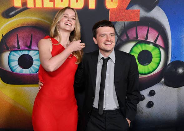 Cast members Elizabeth Lail (L) and Josh Hutcherson attend the motion picture teen horror thriller Five Nights At Freddy s 2 premiere at the TCL Chinese Theatre in the Hollywood section of Los Angeles on Tuesday, December 02, 2025. Storyline: One year has passed since the supernatural nightmare at Freddy Fazbear s Pizza. Anyone can survive five nights. This time, there will be no second chances.  LAP20251202811 JIMxRUYMEN