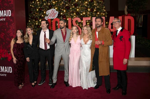 Laura Fischer, Todd Lieberman, Michele Morrone, Amanda Seyfried, Sydney Sweeney, Brandon Sklenar, Paul Feig and guests at the special screening of the movie The Housemaid If She Knew at 787 Seventh Avenue New York, 02 12 2025 Foto:xB.xHinex xFuturexImagex housemaid_5298