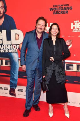 Charly Hübner and Christiane Paul at the premiere of DER HELD VOM BAHNHOF FRIEDRICHSTRASSE at the Delphi Filmpalast in Berlin 02 12 2025