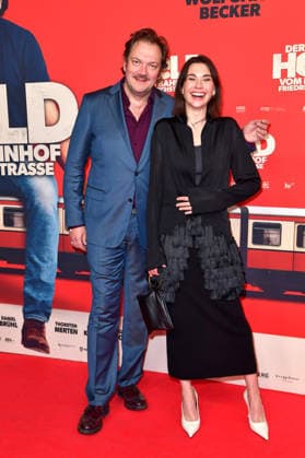 Charly Hübner and Christiane Paul at the premiere of DER HELD VOM BAHNHOF FRIEDRICHSTRASSE at the Delphi Filmpalast in Berlin 02 12 2025
