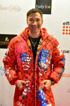 ABBkoeln Lucas Cordalis German singer wears a red colored coat as a guest at Katys X Mas Wonderland Christmas Party at Wolkenburg on 02 12 2025 in Cologne NRW Germany